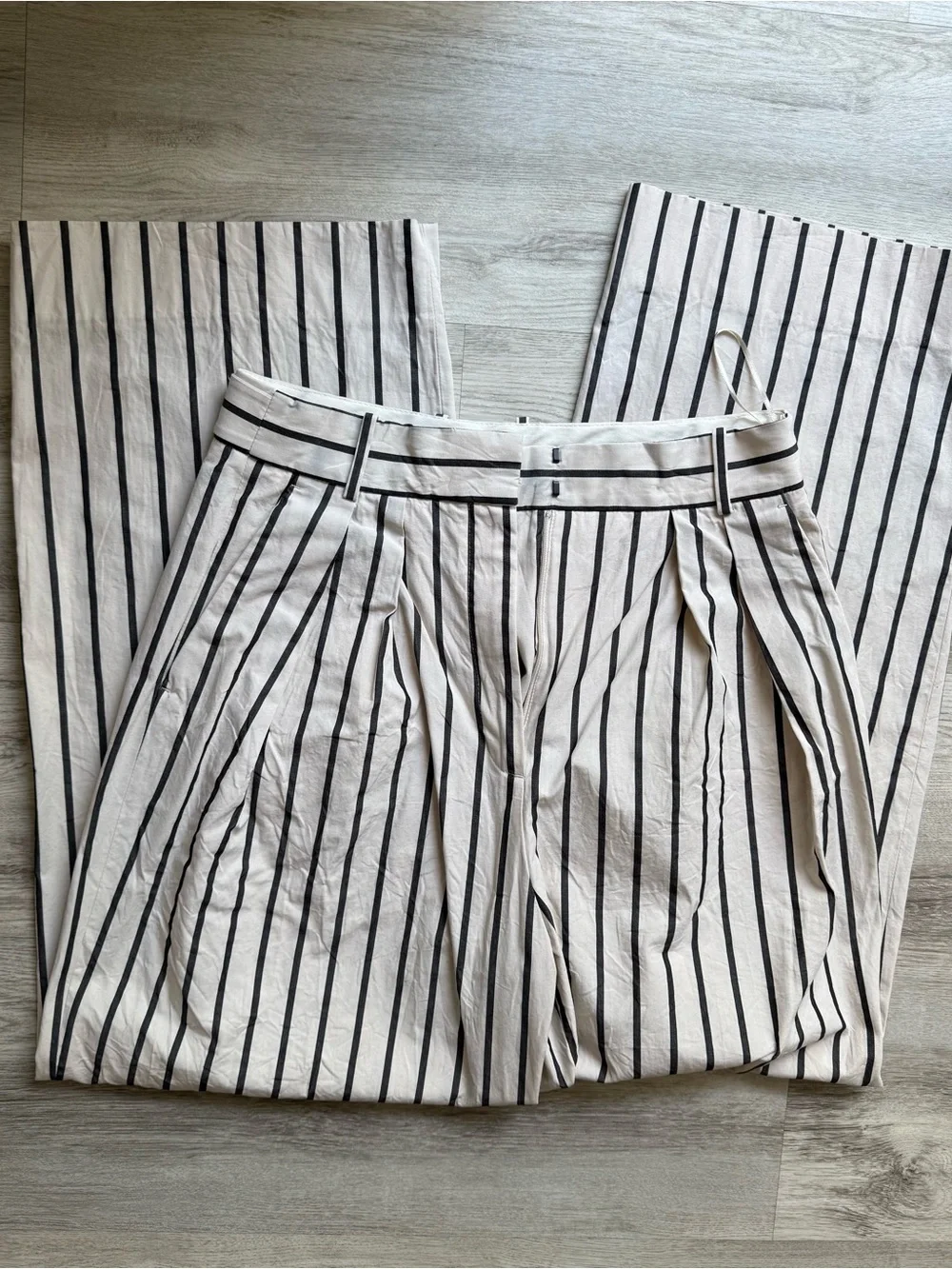 Zara ZW Collection Striped Pleated Pants